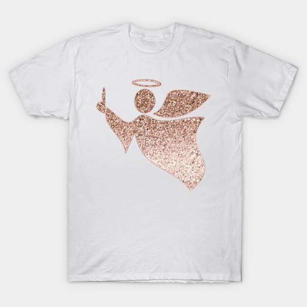 Sparkling rose gold angel T-Shirt by RoseAesthetic